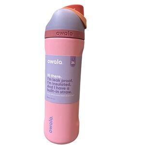 Owala FreeSip 24oz Insulated Stainless Steel Water Bottle Kickflip Pink Purple